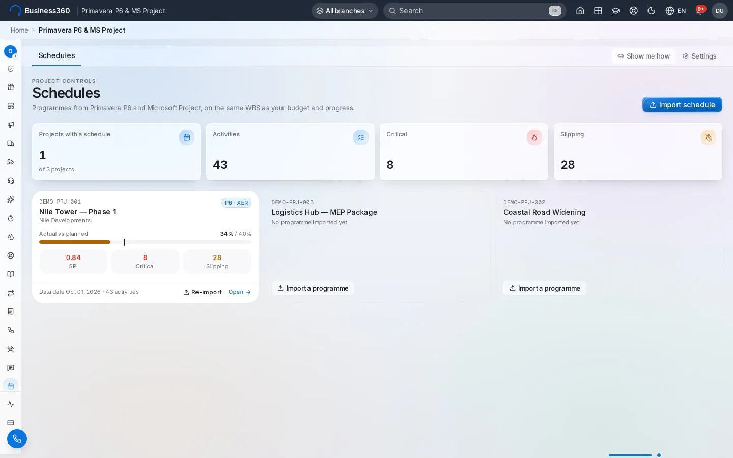 Primavera P6 and MS Project, two-way